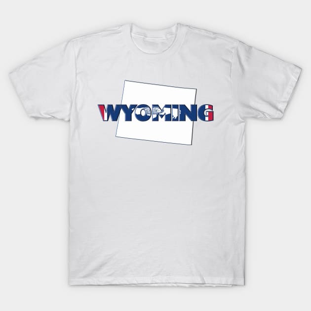 Wyoming Colored State Letters T-Shirt by m2inspiration